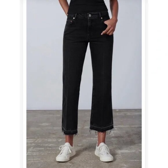 Zara The Ness Cropped Flare Jean - Astra Black - Picture 1 of 6
